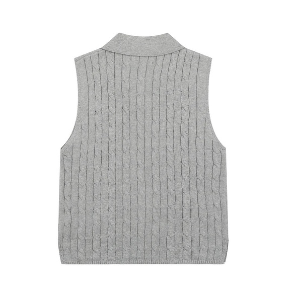 Men's Classic Gray Cable Knit Sweater Vest